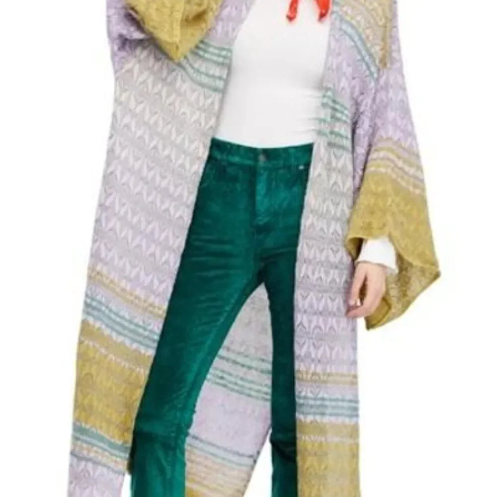 Free People Midnight Reflection Cardigan maxi Sweater Duster Bell sleeve XS - Picture 4 of 8